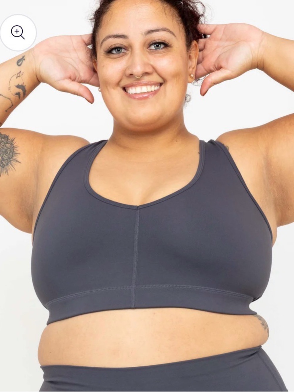 NWT SuperHold V-Neck Racerback Sports Bra - Carbon Size 3X